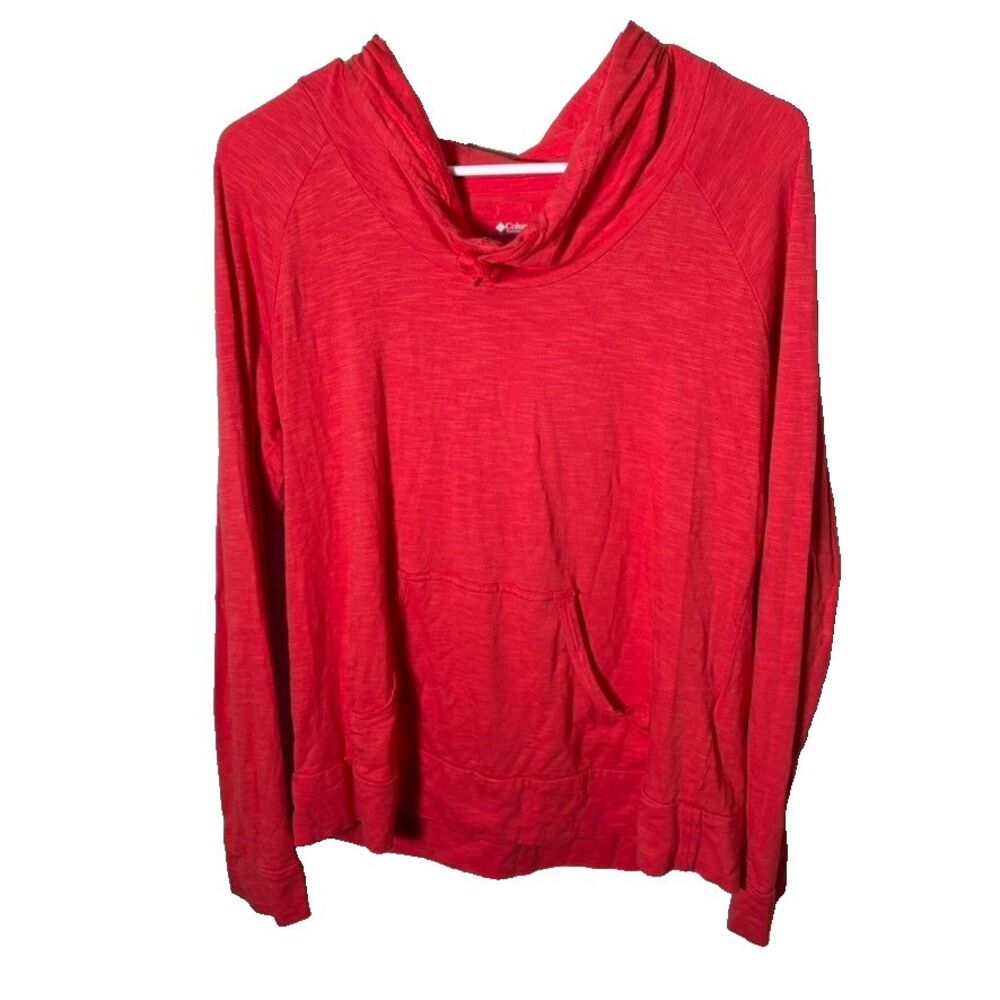 Columbia Sweatshirt Women's Large Red Hoodie Pullover Active Casual